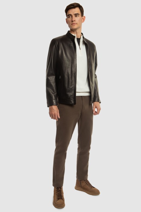 куртка из натуральной кожи из кожи спереди