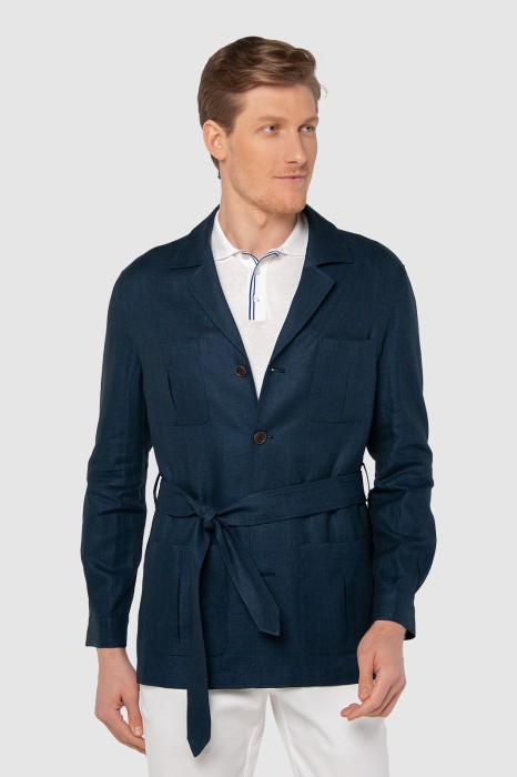 куртка-пиджак изо льна и хлопка демисезонная фотография