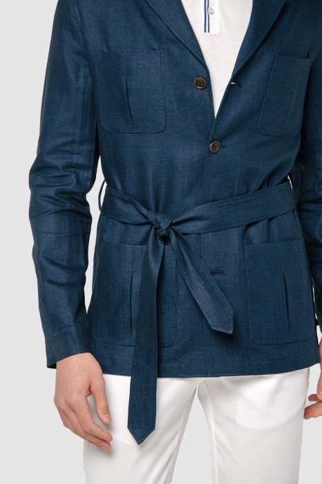 куртка-пиджак изо льна и хлопка демисезонная по цене 7990 руб вид справа