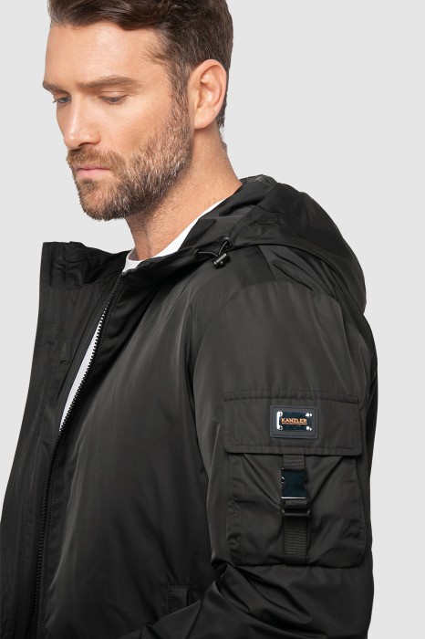 куртка с капюшоном демисезонная с водоотталкивающей обработкой от бренда kanzler вид слева