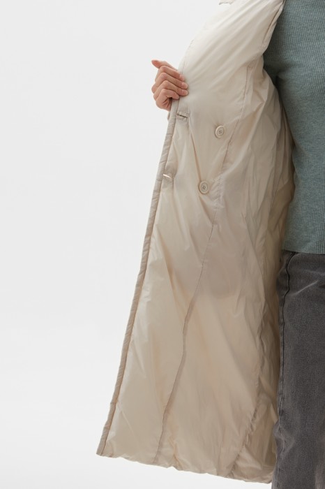 куртка стеганая длинная из россии вид сбоку