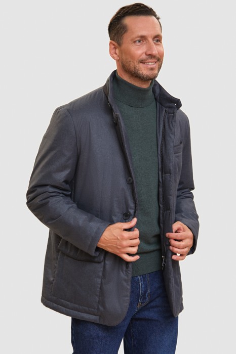 куртка утепленная зимняя со съемной манишкой из россии вид сбоку