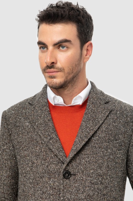 пальто из шерсти демисезонное из шерсти спереди