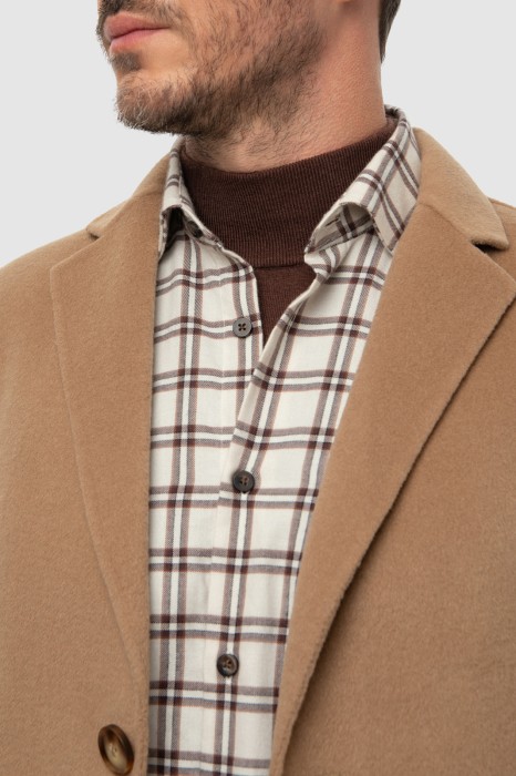 пальто из шерсти и кашемира однобортное демисезонное по цене 17495 руб вид справа