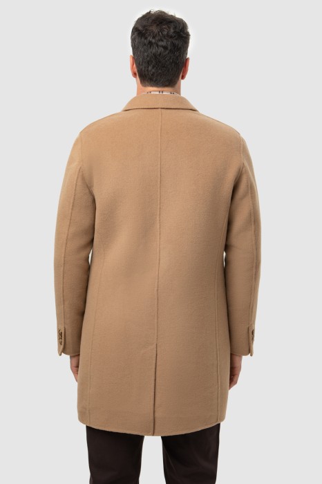 пальто из шерсти и кашемира однобортное демисезонное из россии вид сбоку