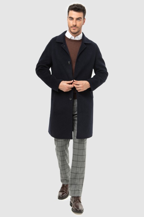 пальто из шерсти и кашемира однобортное демисезонное из шерсти спереди
