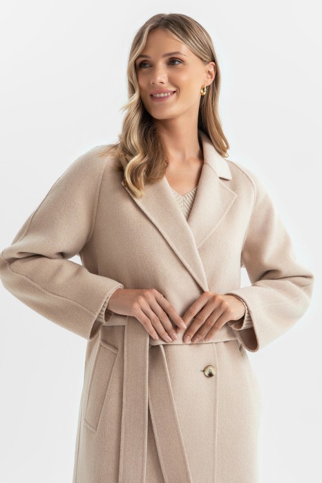 пальто из смесовой шерсти с кашемиром из шерсти спереди