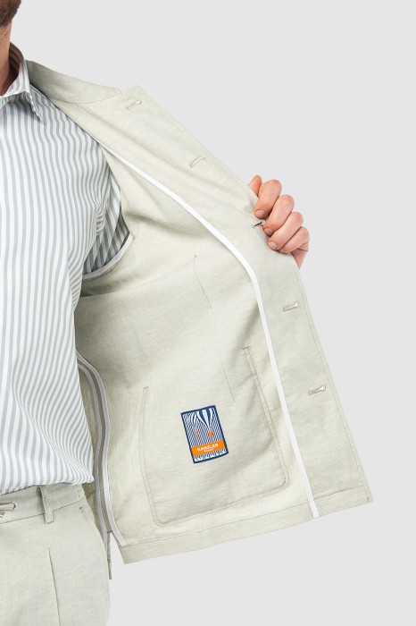 пиджак из хлопка и льна от бренда kanzler вид слева