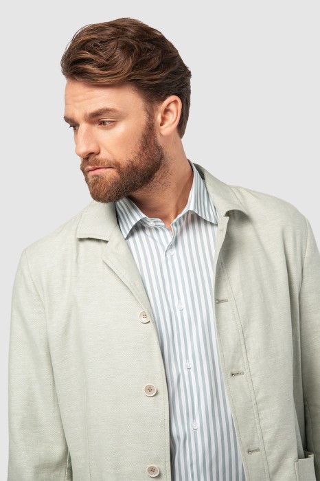 пиджак из хлопка и льна по цене 9990 руб вид справа