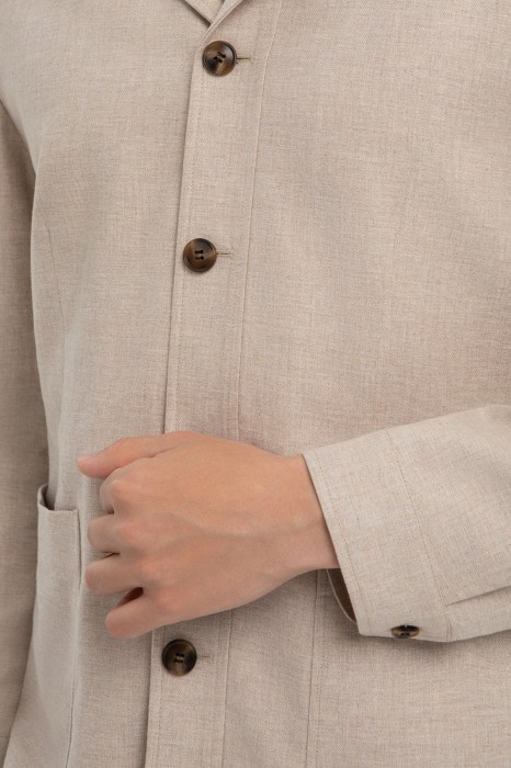пиджак из хлопка и льна от бренда kanzler вид слева