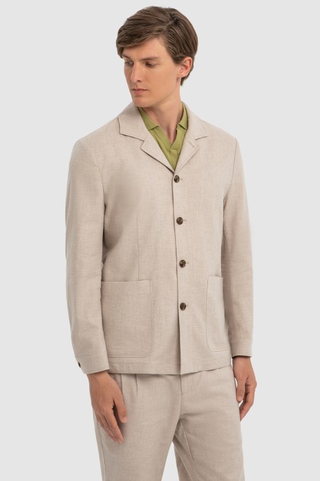 пиджак из хлопка и льна по цене 13990 руб вид справа