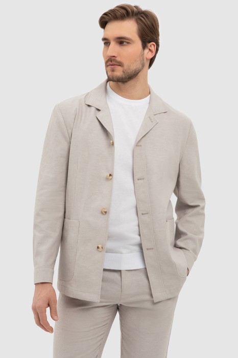 пиджак из хлопка и льна из хлопка спереди