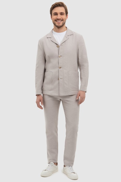 пиджак из хлопка и льна универсального стиля с лицевой стороны