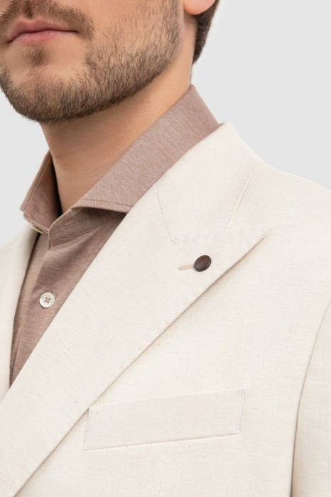 пиджак из хлопка и льна от бренда kanzler вид слева