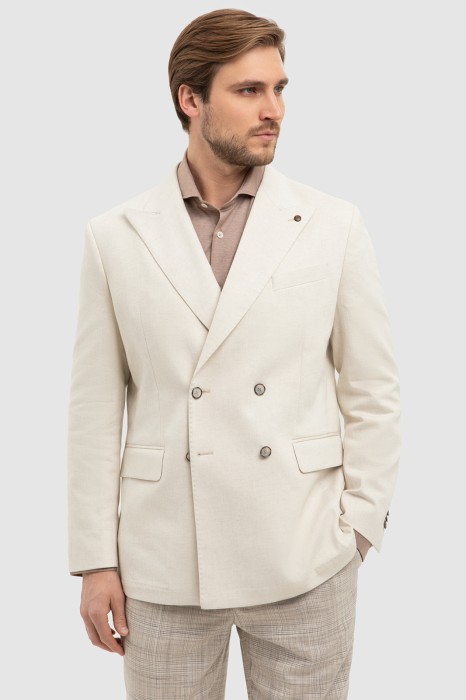 пиджак из хлопка и льна из хлопка спереди