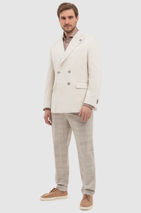 пиджак из хлопка и льна универсального стиля с лицевой стороны