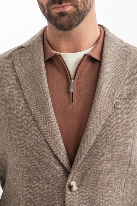 пиджак из хлопка и шерсти от бренда kanzler вид слева