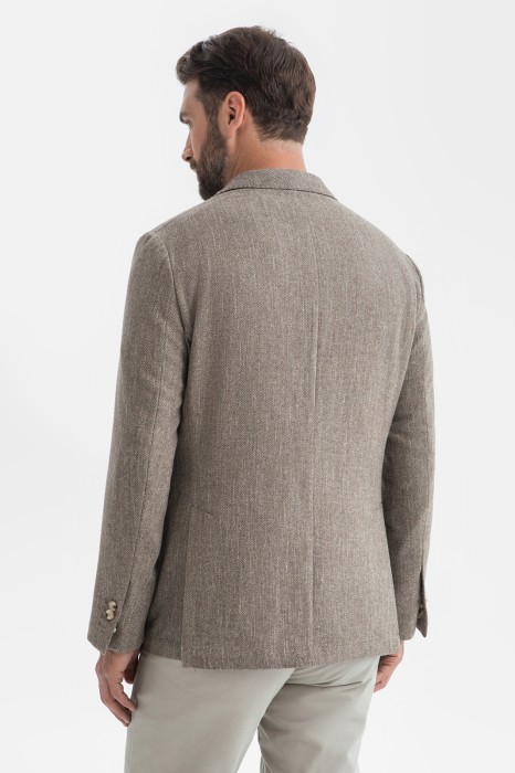 пиджак из хлопка и шерсти из россии вид сбоку