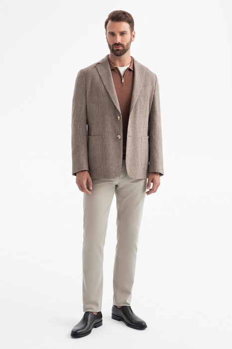 пиджак из хлопка и шерсти из хлопка спереди