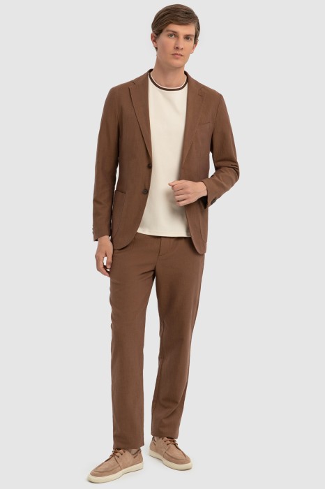 пиджак из хлопка, льна и тенсела для взрослого возраста с изнаночной стороны