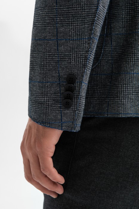пиджак из хлопка в клетку по цене 24990 руб вид справа