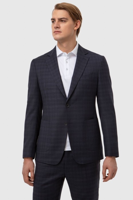 пиджак из шерсти в клетку с водоотталкивающей обработкой фотография