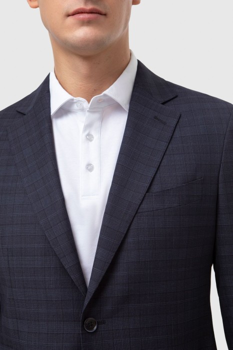 пиджак из шерсти в клетку с водоотталкивающей обработкой от бренда kanzler вид слева