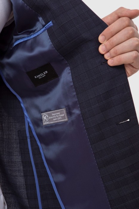 пиджак из шерсти в клетку с водоотталкивающей обработкой по цене 19990 руб вид справа