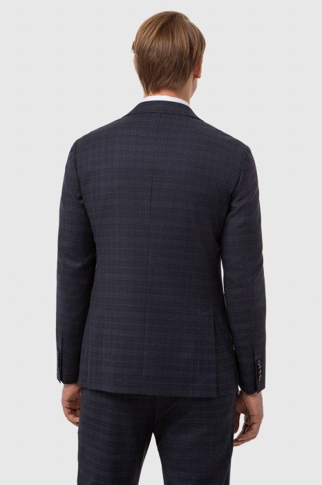 пиджак из шерсти в клетку с водоотталкивающей обработкой из россии вид сбоку