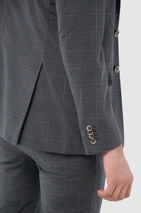 пиджак из шерсти в клетку с возможностью машинной стирки от бренда kanzler вид слева
