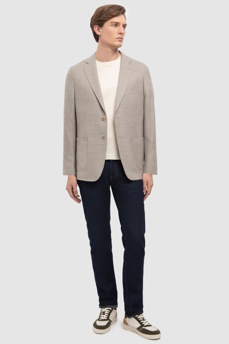 пиджак из шерсти повседневного стиля с лицевой стороны
