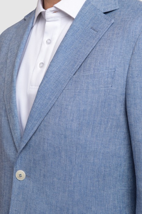 пиджак изо льна и хлопка от бренда kanzler вид слева