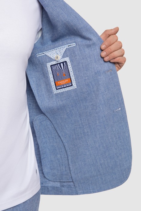 пиджак изо льна и хлопка по цене 14024 руб вид справа