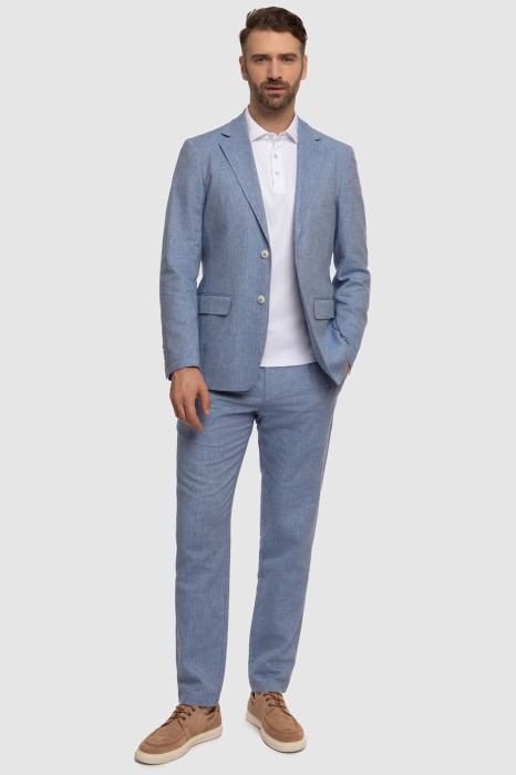 пиджак изо льна и хлопка из хлопка спереди