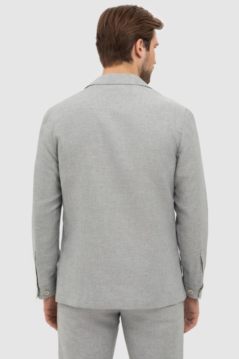 пиджак изо льна и хлопка из россии вид сбоку