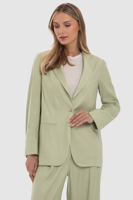 пиджак изо льна и вискозы универсального стиля с лицевой стороны