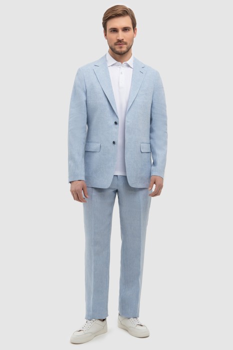 пиджак изо льна классического стиля с лицевой стороны