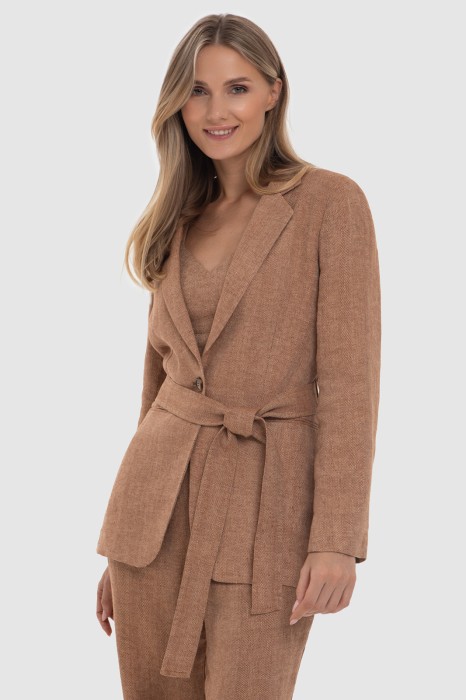 пиджак изо льна из льна спереди