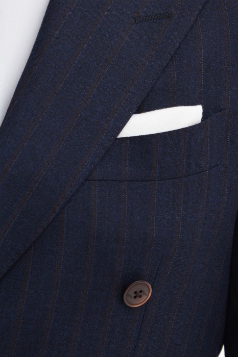 пиджак limited edition из шерсти и кашемира двубортный в полоску с водоотталкивающей обработкой от бренда kanzler вид слева