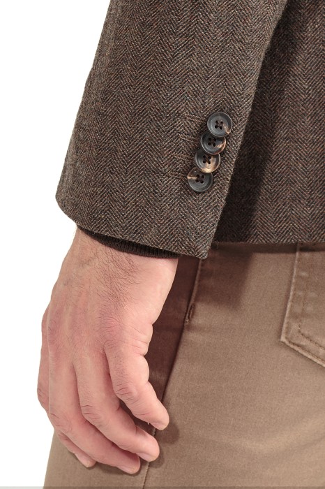 пиджак limited edition из смесовой шерсти с воротником-стойкой от бренда kanzler вид слева