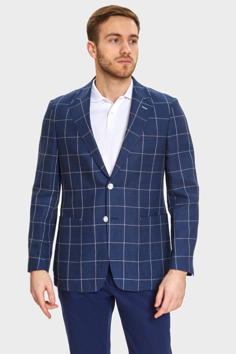 пиджак приталенный изо льна и хлопка фотография