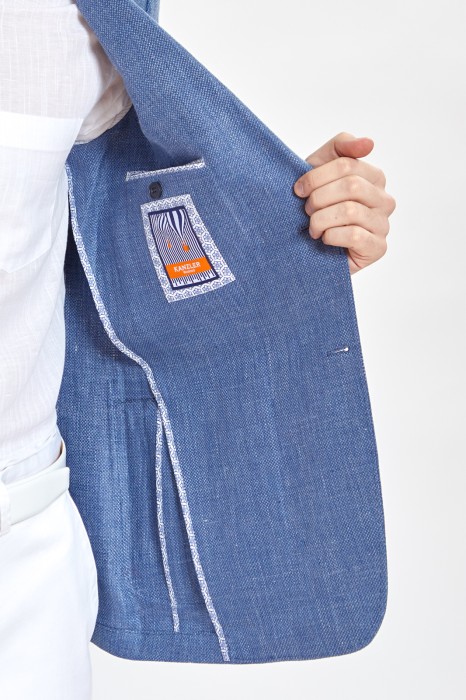 пиджак приталенный изо льна от бренда kanzler вид слева