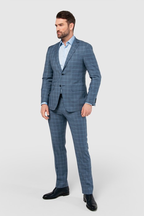 пиджак приталенный в клетку из шерсти, устойчивой к сминанию по цене 19990 руб вид справа