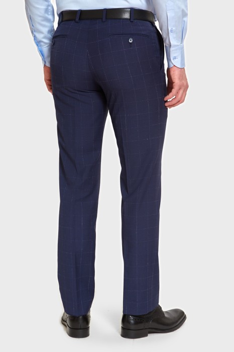 пиджак прямой из смесовой шерсти в клетку классического стиля с лицевой стороны