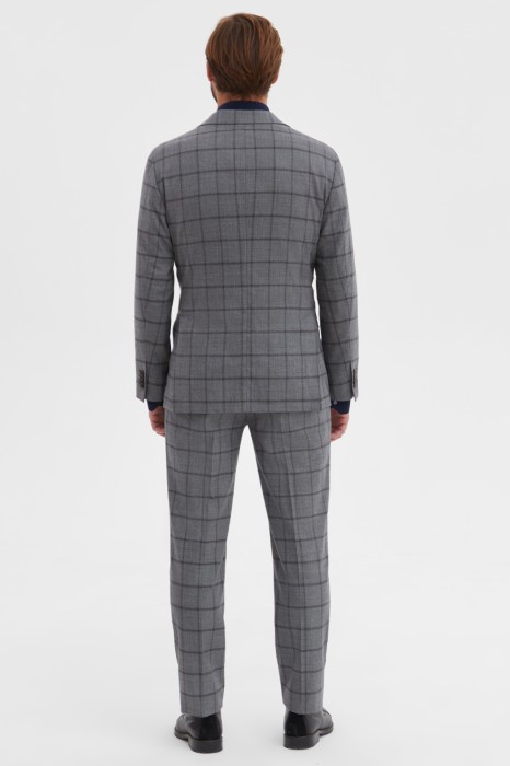 пиджак в клетку из шерсти, устойчивой к сминанию из россии вид сбоку