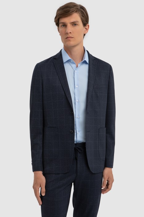 пиджак в клетку из проверенных материалов спереди