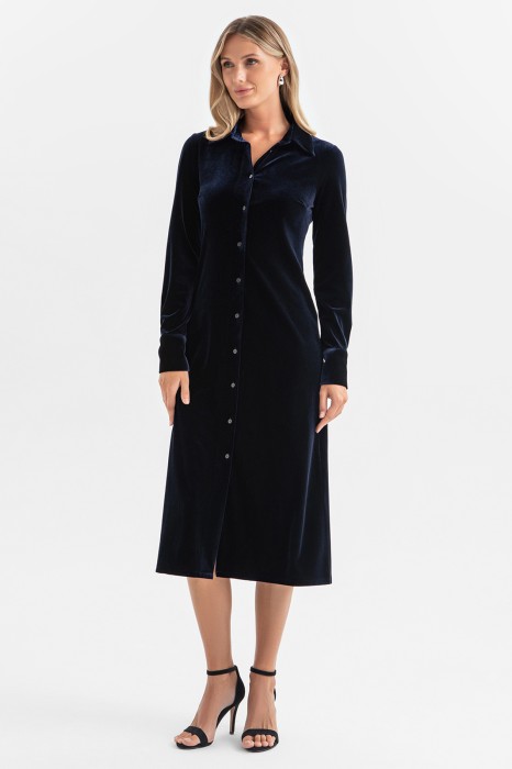 платье-рубашка из бархата фотография