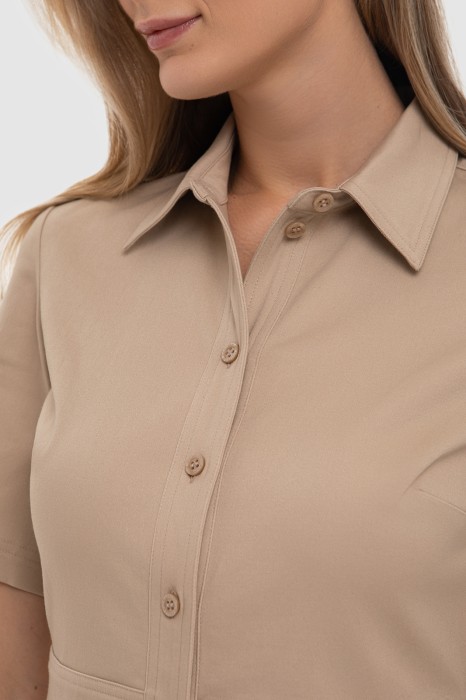 платье-рубашка из хлопка от бренда kanzler вид слева
