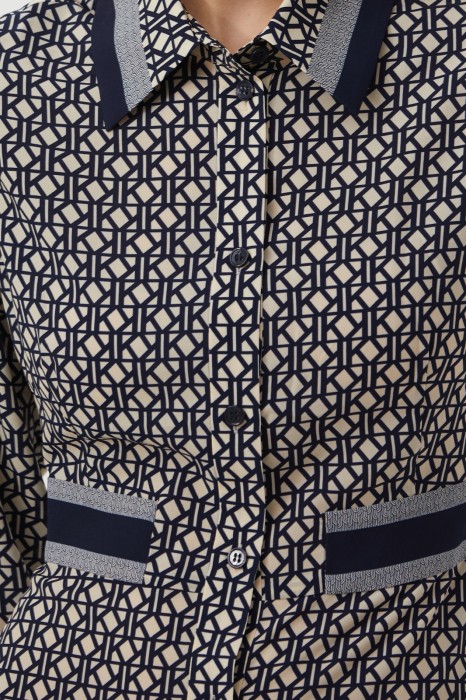 платье-рубашка с геометричным узором от бренда kanzler вид слева