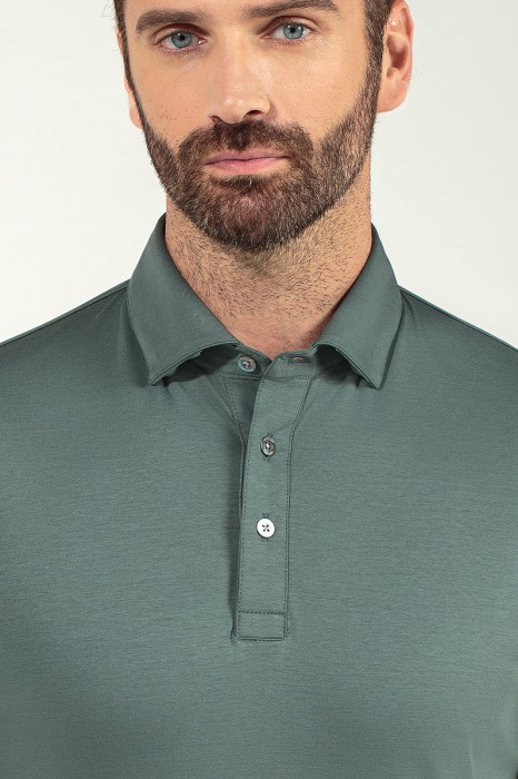 поло из хлопка двойной мерсеризации от бренда kanzler вид слева